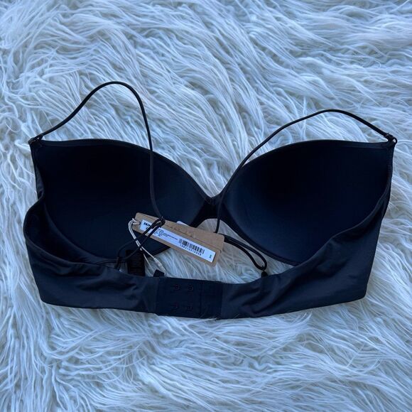 Skims Wireless Form Micro Strap Plunge Bra Onyx Size 36B - Picture 5 of 7